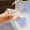 Vestido para niña 2024 Verano Vestido de Princesa con Volantes Lazo Nuevo Estilo Infantil Falda Moda Ropa Infantil