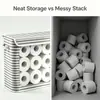 Cesta de Almacenamiento para Pañuelos Caja de Almacenamiento para Baño Cesta de Almacenamiento Plegable con Tapa abatible Caja de Almacenamiento Caja de Almacenamiento para Debajo del Fregadero