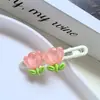 Grampo de Cabelo Flor Doce Clipe BB Estilo Western Infantil Adorno de Cabeça Flor de Cerejeira Fofa Acessórios de Cabelo para Menininha Clipe Lateral para Franja