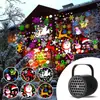 Nuevo Producto Transfronterizo Luces de 16 Patrones Rectos Luces de Copo de Nieve Navideñas USB Luces de Proyección de Calavera de Halloween Escenario Giratorio