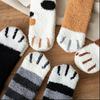Calcetines mujer medio caña terciopelo sin pelusa otoño e invierno Calcetines pata de gato engrosados cálidos media pantorrilla calcetines de suelo calcetines de felpa fábrica al por mayor