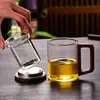 Caneca de Chá Resistente a Altas Temperaturas Caneca de Separação de Água e Chá Resistente ao Calor Grande Capacidade Conjunto com Tampa Portátil para Fazer Chá Copo de Água para Escritório Cerimônia do Chá