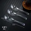 Venta al por mayor directa de fábrica cuchara auspiciosa desechable transparente empaque independiente cuchara de plástico arroz frito tamales 18 cm cuchara grande