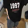 Camiseta Feminina Manga Curta Estampada Digitalmente Aliexpress Transfronteiriça Moda Verão Versátil Solta Gola Redonda Top
