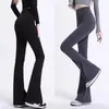 Pantalones de Yoga Acampanados Ajustados para Mujer para Primavera y Otoño, Estilo Delgado Modelo Nuevo 2026, Tallas Grandes para Mujeres con Tallas Grandes, Leggings Acampanados Ajustados Elásticos de Cintura Alta