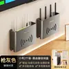 Caja de Almacenamiento para Router Montada en Pared Sin Taladro Cubierta Inalámbrica para Colocar Decodificador de TV y Wifi en la Pared