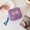 Bolsa de Labial Cuadrada de Cuadros Estilo Coreano para Niña con Compartimento Bolsa de Cosméticos Pequeña Portátil Estudiante Audífonos Monedero Bolsa de Cosméticos
