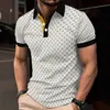 Moda Masculina Casual Transfronteriza Temu Estampado 3D Manga Corta Botones Polo Verano Nueva Fuente Fábrica Mayorista