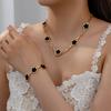 Europeo, Americano y Estilo Coreano Amazon Caliente Flor Elegante Pulsera Collar Traje Diseño con Incrustaciones Moderno Simple Combinable