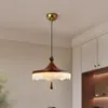 Lámpara Colgante Inteligente Estilo Crema Francesa para Restaurante, Forma de OVNI Japonesa Creativa con Brazo Oscilante Espectro Completo Protección Ocular Luz para Comedor