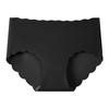 Ropa Interior Transfronteriza de Talla Grande para Mujer, Seamless de Seda Helada de una Pieza con Borde Ondulado Cómodo Transpirable Sedoso Bragas de Cintura Media