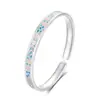 Pulsera de Plata Pura 9999 Color Primavera Jardín Completo Esmalte Flor de Durazno Nuevo Estilo Chino Lujo Ligero Moda Pulsera Abierta
