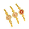 Puzuo Retención de Color Fuerte Oro Rosa Diamante Giratorio Incrustado Ventana de Rosa Brújula de Ocho Tesoros Pulsera Nueva Estilo Chino Pulsera de Lujo Ligero