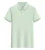 Color sólido alta elasticidad imitación algodón botón de presión solapa casual negocios diario exterior logo impreso ropa de trabajo uniformes de equipo
