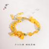 Tienda de Oro Puzuo Mismo Estilo Sha Oro Dinero de los Cinco Emperadores Pulsera Frutal Atrapada Nuevo Estilo Chino Estilo Nacional Estrella Pez Pequeño Pulsera