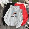 Sudadera con capucha forrada de forro polar para mujer, Otoño Invierno Primavera, Estilo Coreano, Holgada, Top con letras, Conjunto para estudiante pareja, Chaqueta, Venta al por mayor transfronteriza
