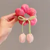 Laço de Cabelo Rosa Gota D'água para Rabo de Cavalo Scrunchie Acessório de Cabelo Fashion Novo Laço de Fita Estilo Fresco Ornamento de Cabelo