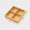 Caja de Compromiso con Cesta, Pequeños Adornos para Banquete de Compromiso, Caja de Madera con Frutas Secas, Plato de Frutas de Escritorio Temprano de Cuatro Secciones, Rejilla Palaciega Boda