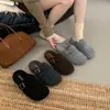 Pantuflas peludas para mujer, de suela gruesa, forradas de polar, puntera cerrada, tipo slip-on, para uso en exteriores, nuevo estilo de moda 2026 para otoño e invierno, Boken