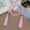 Cadena de Cintura de Cuerda Decorativa Finamente Trenzada Estilo Étnico Mori Girl para Mujer Cinturón de Algodón y Seda Trenzado Cinturón de Dropshipping