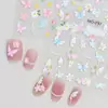 Dopamina Flor de Primavera Mariposa Flor Pequeña Pegatinas para Uñas Artísticas Tulipán Relieve 3D Calcomanías Decoraciones para Uñas