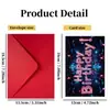 Set de Envelopes para Tarjetas de Cumpleaños de Nuevo Tamaño Transfronterizo Tarjeta Universal de Felicitación Fiesta de Neón Creativa