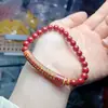 Pulsera de Tubo Curvo con Sutra del Corazón y Arena de Cristal de Contenido Medio, Pulsera Sencilla, Versátil, de Moda y Exquisita para Mujer, Suministro para Transmisiones en Vivo