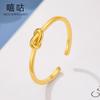 Xi Gu J0167 Anillo de Nudo de Plata S925 Anillo Liso Anillo de Apertura Ajustable Diseño Simple Sentido de la Moda Para Mujer