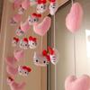 Coração de menina nó vermelho KT amor sala de estar cortina de entrada decorativa cortina de porta de cortina decorativa cortina de porta divisória de porta cortina de linha de divisória de cortina de cortina de linha