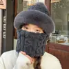 Acessório de aquecimento para veículo elétrico de ciclismo de inverno, balaclava à prova de vento e aquecedor de pescoço integrados, chapéu com proteção para as orelhas feminino, chapéu de algodão espesso