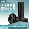 Aço-carbono grau 12.9 parafusos sextavados de cabeça redonda preta m1.6-M12 parafusos de máquina de alta resistência de cabeça chata parafusos de cabeça semi-redonda