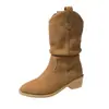 Botas retro Martin marrones versátiles para mujer 2026 versión coreana nuevas botines para mujer con tacones altos, tacones gruesos elegantes, botas de ajuste ceñido