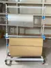 Rack de embalagem, suporte para plástico bolha, suporte para rolo de filme, suporte para caixa de papelão, suporte para material de embalagem com função de corte, prateleira de armazenamento de rolos de filme, organizador de rolos de filme