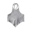 Chaleco halter corto con dobladillo triangular y espalda descubierta con cordones, ajustado, novedad de verano 2022, venta al por mayor