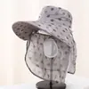 Sombrero para Ciclismo de Verano, Sombrero con Protección Solar, Velillo para Cubrir Cara y Cuello, Ala Ancha, Sombrero Integral para Mujer para Exteriores para Recoger Té