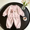 Conjunto de Sudadera de Dibujos Animados para Niños Primavera y Otoño 2026 Nuevo Estilo Ropa Deportiva de Otoño para Niños Elegante Conjunto de Dos Piezas para Niñas