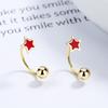 Pendientes de Esmalte de Estrella de Cinco Puntas para Mujer Plata de Ley 925 Sencillos Estilo Ins Tapa de Rosca Pequeña de Alto Grado Pendientes de Goteo de Aceite Joyería