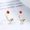 Pendientes de hebilla de giro de tornillo de estrella de pentagrama para mujer plata de ley 925 diseño de nicho esmalte epoxi pendientes de moda joyería de hilo
