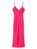 Ropa de Mujer Europea y Americana Retro Francés Textura Satén de Seda Diseño Calado Ajustado Vestido Largo Slip 2025 Primavera Nuevo