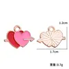Série Dia dos Namorados Gotejamento de Óleo Coração Vermelho e Rosa Acessórios para Joias DIY Brincos Pulseiras Pingentes Liga Metálica Materiais Decorativos