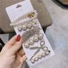 Accesorios para el Cabello Coreanos Ins TikTok Nuevos Tijeras Pluma Pasador Moda Perla Pin de una Palabra Pin Lateral Pin de Pato Set