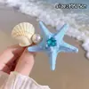 Pinza para el Cabello de Flor de Estrella de Mar Estilo Vacaciones en la Costa Accesorios para el Cabello Sesión de Fotos Pinza Lateral para el Flequillo Pasador para la Frente para Mujeres