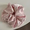Goma para el pelo grande de satén brillante color crema para mujer, Lazo para el pelo de alta gama, Accesorio para el pelo elegante de color liso