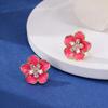 Novos brincos de flor de óleo de zircônia microincrustada de alta qualidade femininos coreanos ins fashion temperamento brincos atacado