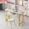 Mesa de manicura de moda, mesa de manicura doble económica, tocador, juego de mesa y silla de manicura de lujo ligero estilo japonés, estación de manicura