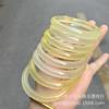 Pulseira de jadeíta imitação de fornecimento ao vivo, jade de gelo alto, ouro champanhe, pulseira de jade de rocha de quartzo, jade de gelo alto, pulseira de jade, ouro plano para pulseira de calcedônia