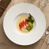 Plato Cerámico Camino de Sombra Giratorio Plato Sombrero de Paja Plato Doméstico Plato de Plato Creativo Hotel Restaurante Plato para Sopa Vajilla Plato de Cena