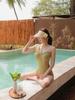 2025 Nuevo Traje de Baño Entero Triangular para Mujer Cubre Vientre Adelgazante Vacaciones de Playa Aguas Termales Traje de Baño para Mujer [una generación de cabello]]