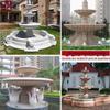 Grande fonte criativa de granito para paisagem, fonte de água corrente multicamadas para jardim, fonte de mármore para jardim ao ar livre