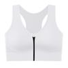 Roupa íntima esportiva feminina com zíper frontal sem fio respirável anti-exposição sem costura fitness corrida colete peito envolto